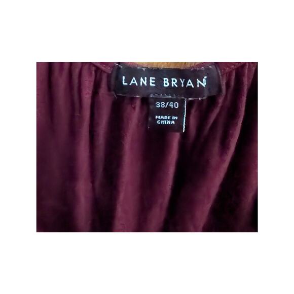 Lane Bryant Shirt Womens Plus Size 38/40 7X Maroon Scoop Neck Lace Crocheted Top - Picture 3 of 6
